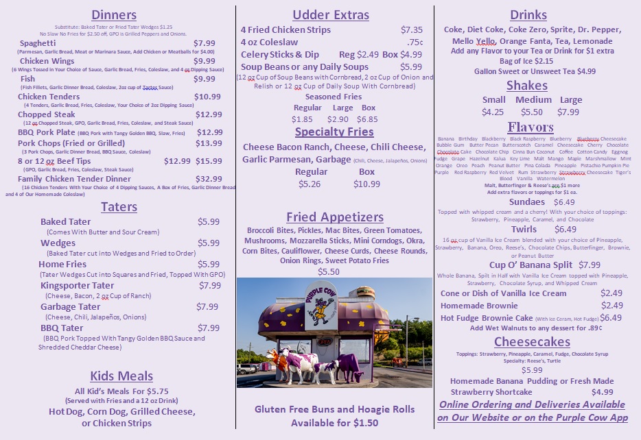 Purple Cow Menu - Image 2